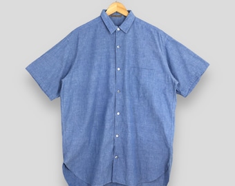 Vintage Ys For Men Yohji Yamamoto Blue Shirt XLarge Yohji Yamamoto Japanese Designer Oxfords Yohji Yamamoto Button Casual Shirt Oversized XL