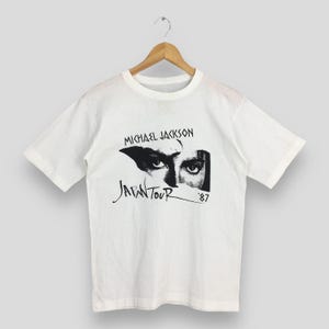 Vintage 1980's Michael Jackson Japan Tour White Tshirt Small