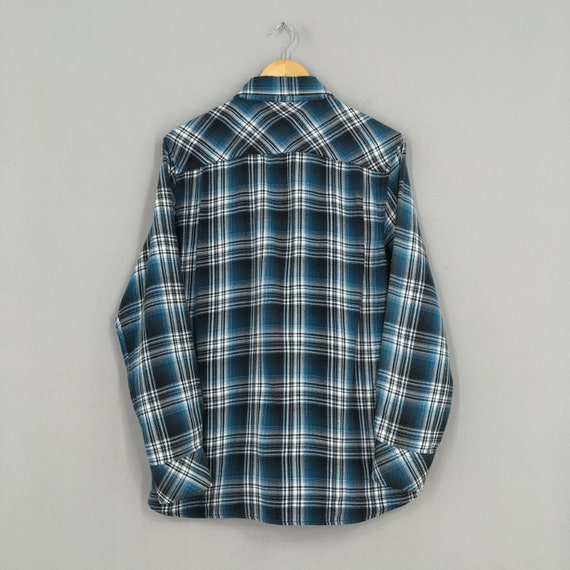 Vintage Blue Plaid Shadow Tartan Checkered Flanne… - image 6