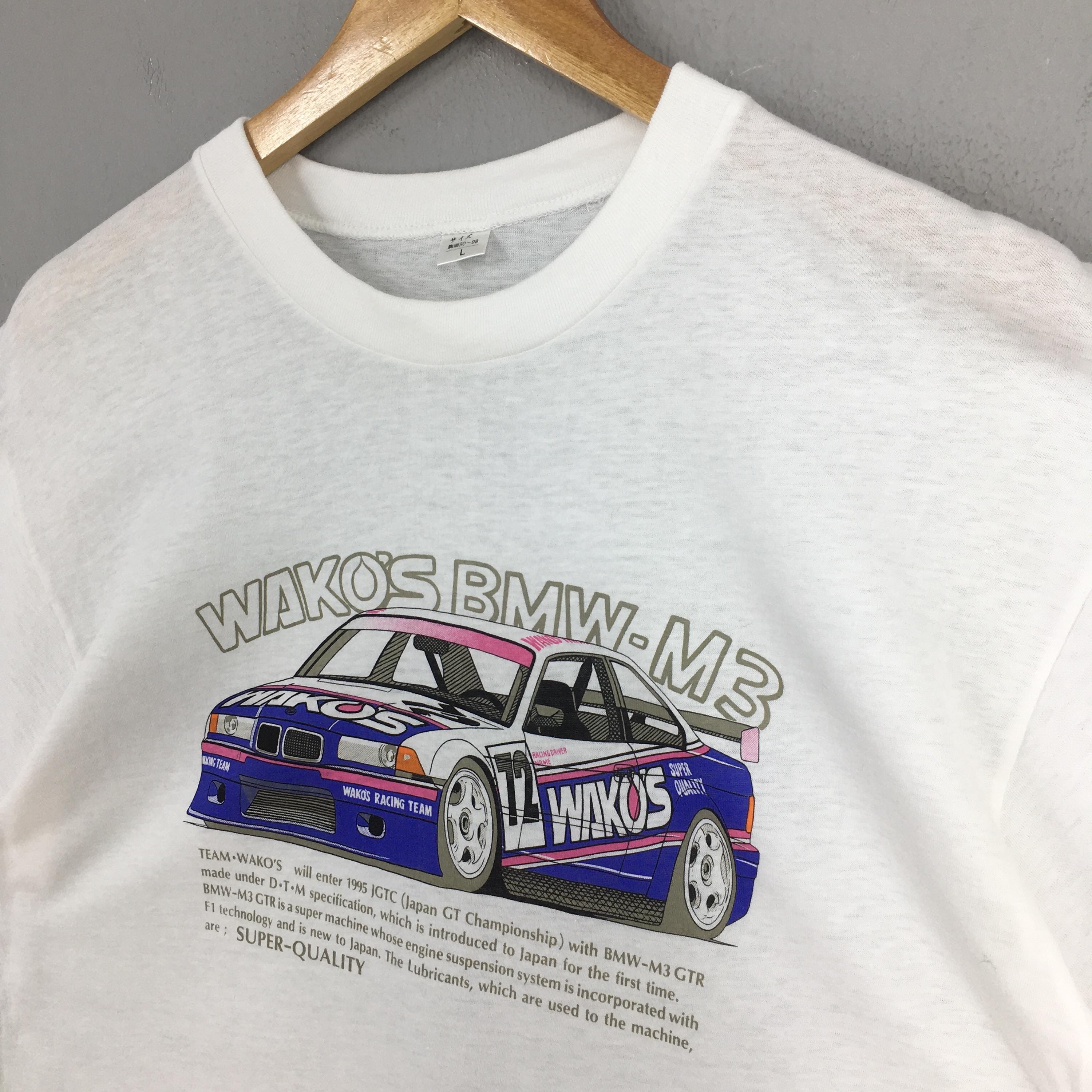 ヴィンテージ 90年代 Wakos BMW M3 ホワイト Tシャツ ラージ BMW 日本 