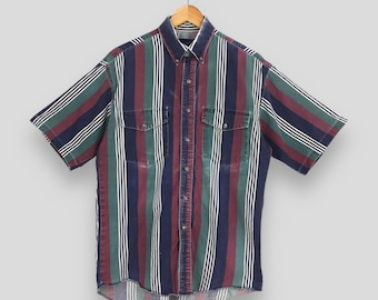 Chemise Western Vintage Wrangler Années 80 – Motif Chevaux, Boutonnée, Taille L Femme
