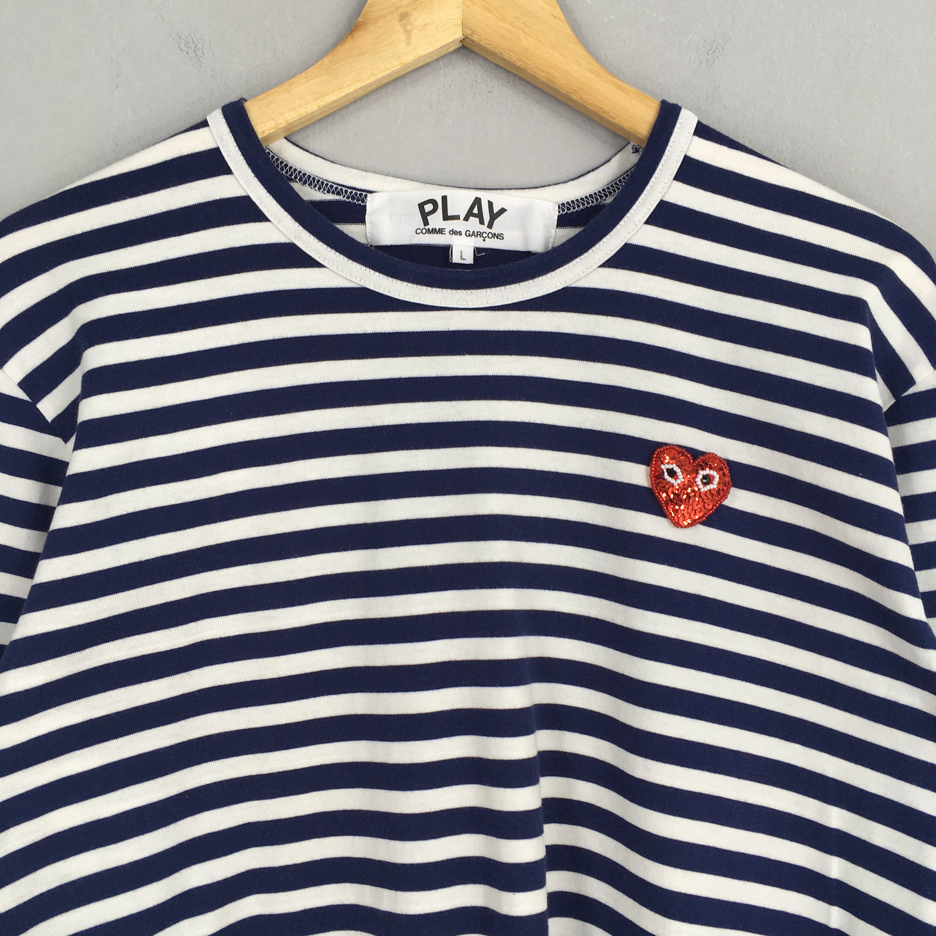 Vintage Comme Des Garcons Play Stripes T Shirt Large Comme Des