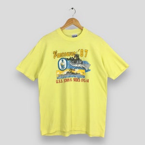 Vintage Uss John H Sides FFG14 Us Submarine Sportswear T shirt XLarge 80s USS Vancouver 87 United States Usn Navy Submarine Tee Size XL
