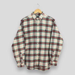 Vintage Polo Ralph Lauren Checkered Flannel Shirt Large Polo Pony Graph Check Plaid Tartan Multicolor Classic Fit Button Down Oxfords Size L