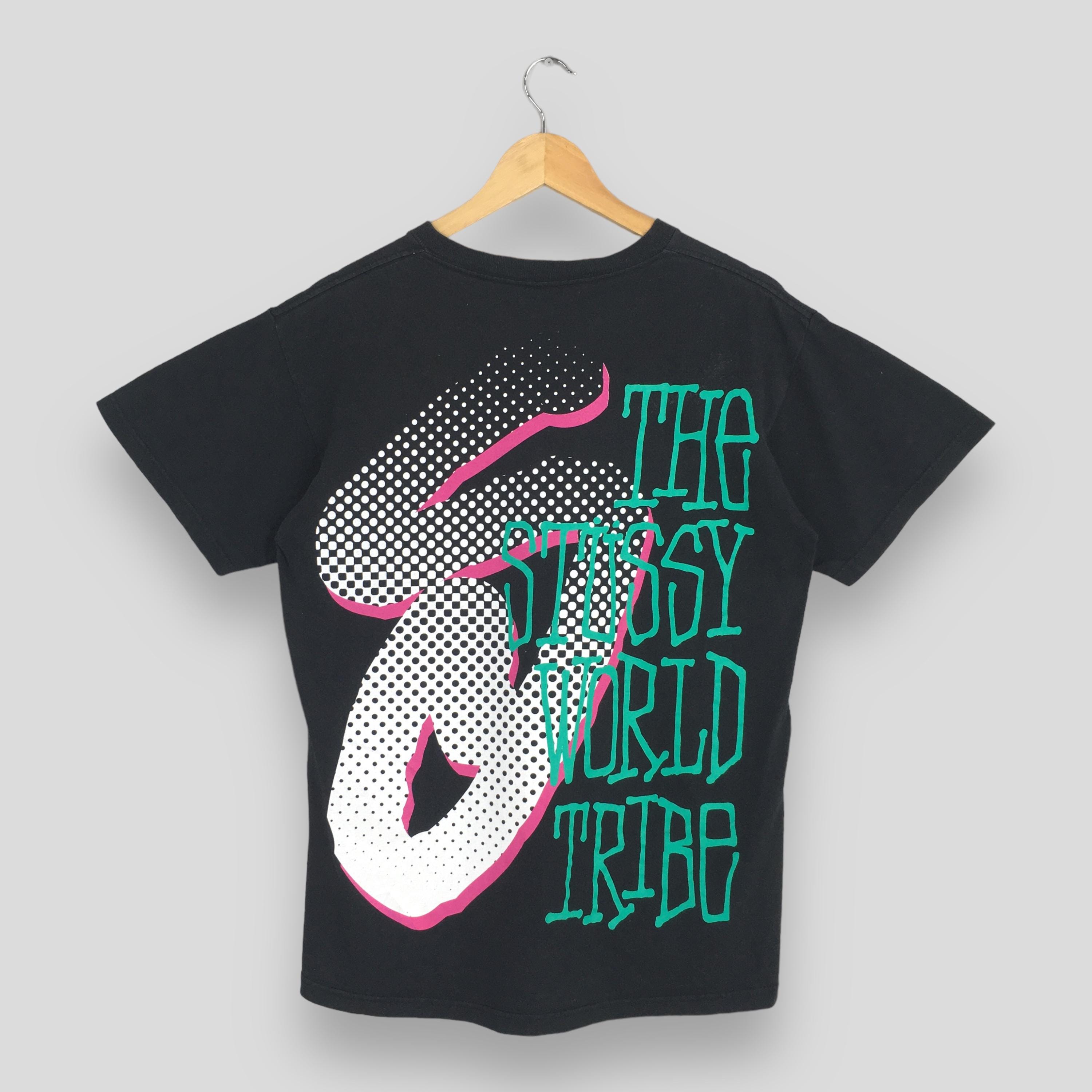 Vintage 90's Stussy Usa Black Tshirt Medium Stussy World Tribe