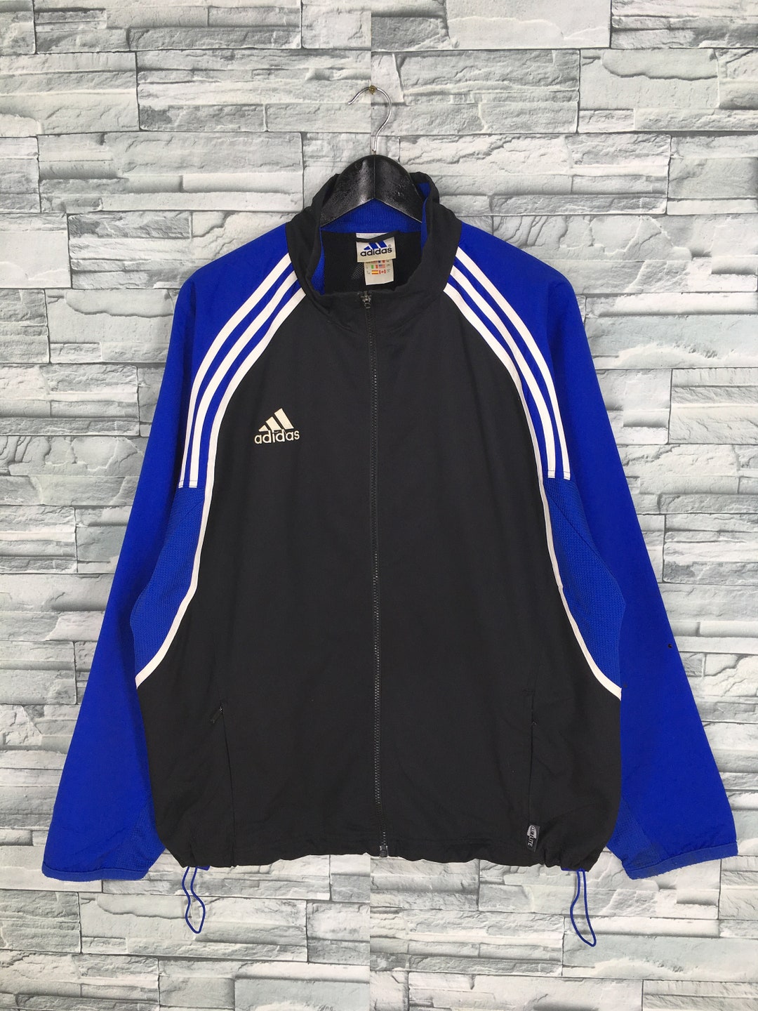 Vintage Adidas Jacket Windbreaker Mens Large Adidas Three - Etsy