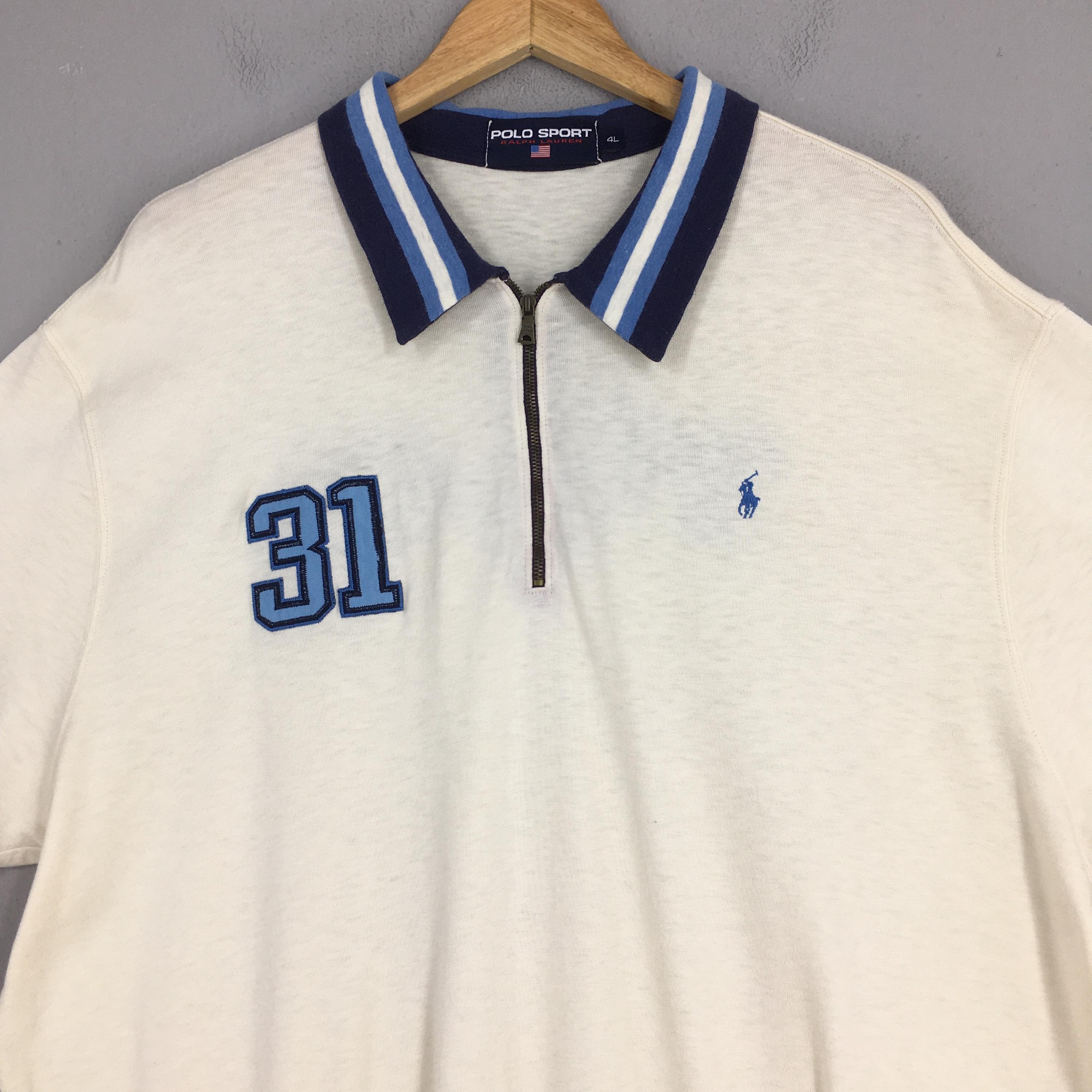 n*r様 90s archive Polo Ralph Lauren ラガーシャ Vintage 90's Polo Ralph Lauren White Rugby Polo Shirt Xlarge Polo