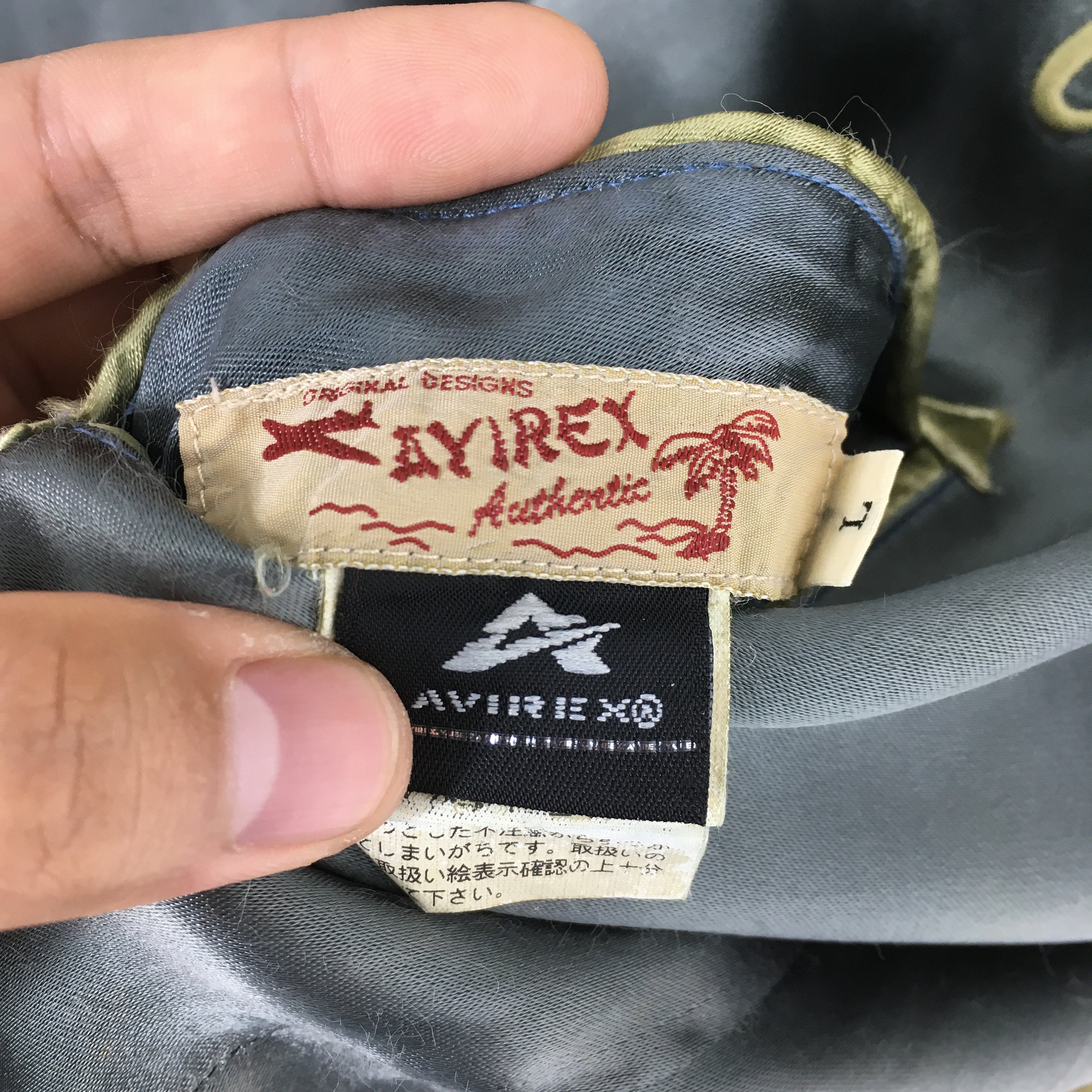 Vintage Avirex Japan Sukajan Satin Rayon Jacket Large 90s Sukajan