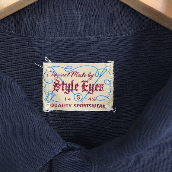 Vintage Style Eyes Bowling Shirt Rayon Small Suga… - image 7