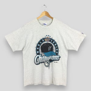 Vintage 90s Florida Marlins MLB Tshirt Large Florida Marlins Baseball Team Printed Shirt Florida Marlins Champions Pro Player Tees Size L