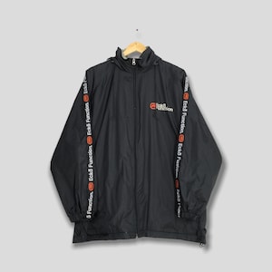 Vintage 90&#39;s Ecko Function Windbreaker Jacket Medium Y2K Ecko Hip Hop Printed Spell Out Logo Sportswear Black Ecko Hoodie Zipper Coat Size M