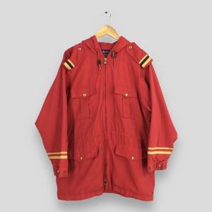 Vintage Polo Sport Ralph Lauren Red Parka Hoodie Small 90s Polo Ralph Lauren Polo RL 91 Jacket Polo Sport Jacket Polo Double RL Coat Size S