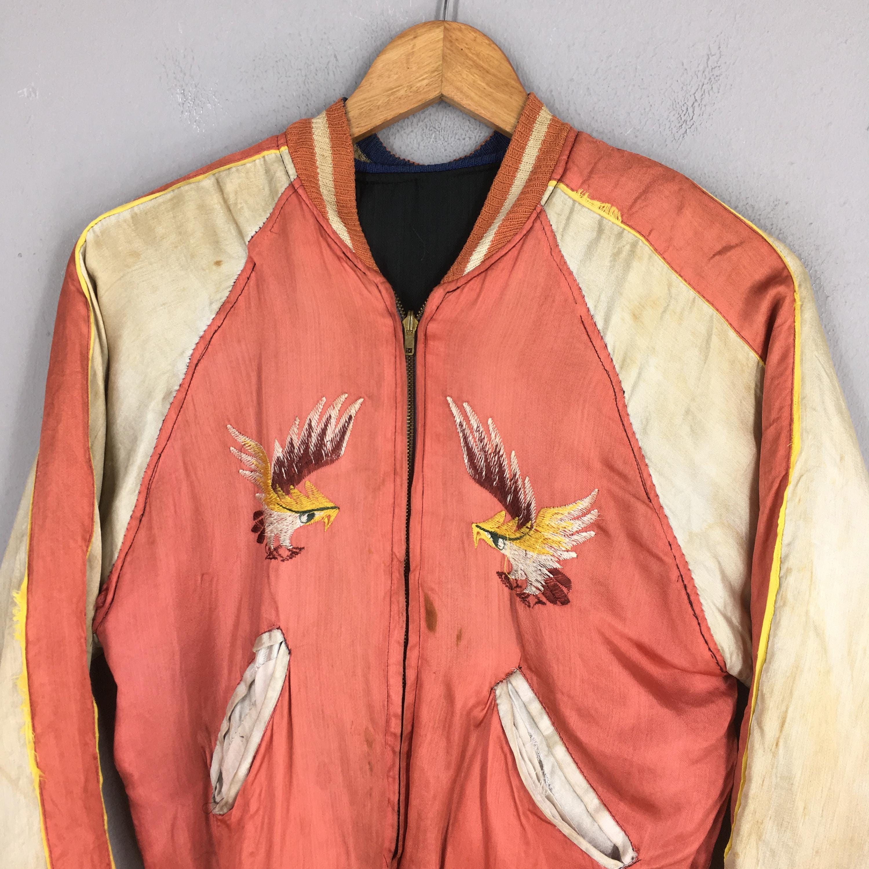 Vintage 1950's Sukajan Japan Phoenix Eagle Jacket Small Sukajan