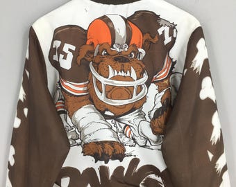 BROWNS NFL 90s vintage スウェット 90s USA製 RUSSELLラッセル NFL CLEVELAND BROWNS ひび割れ
