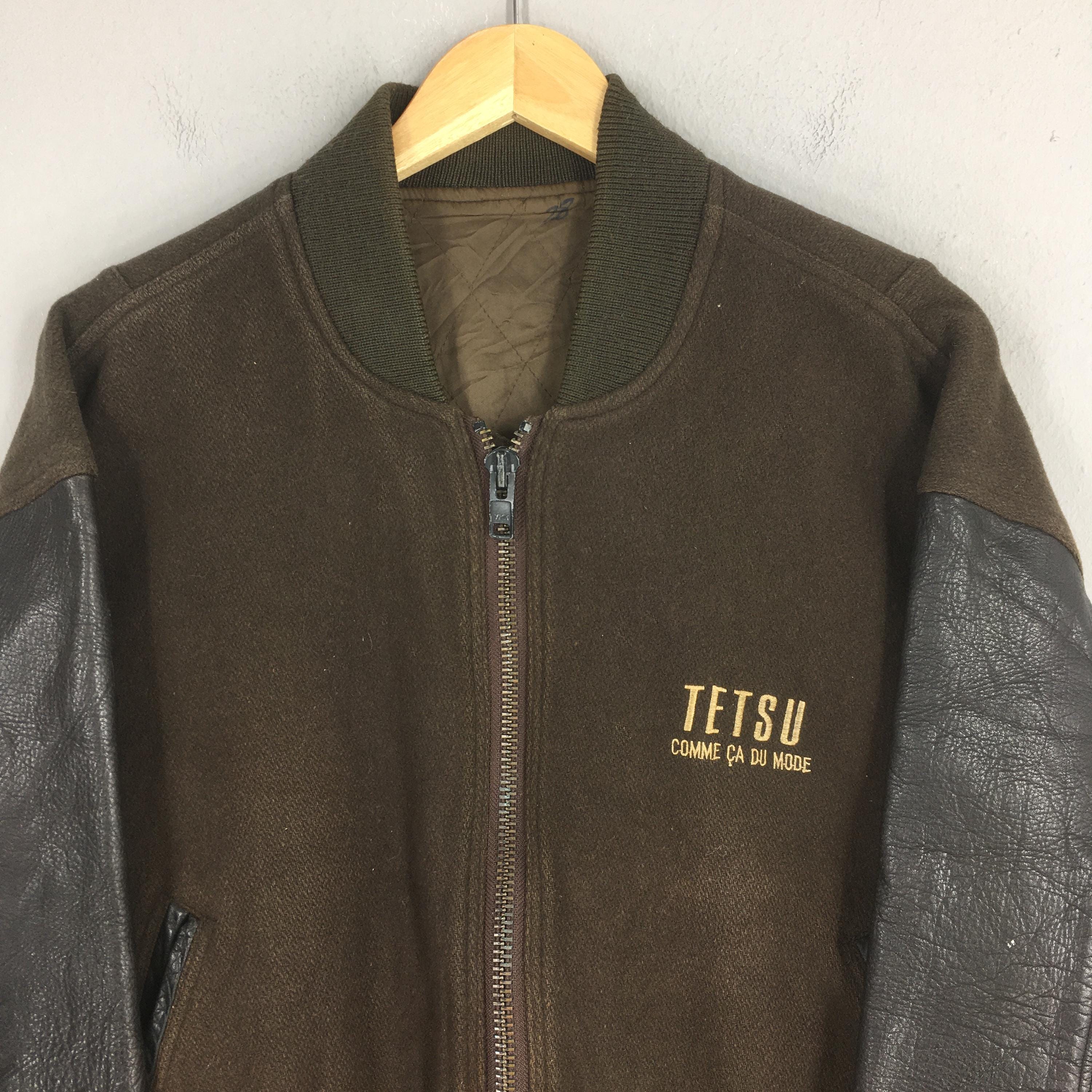 Vintage 80s Tetsu Comme Ca Du Mode Wool Varsity Jacket Large