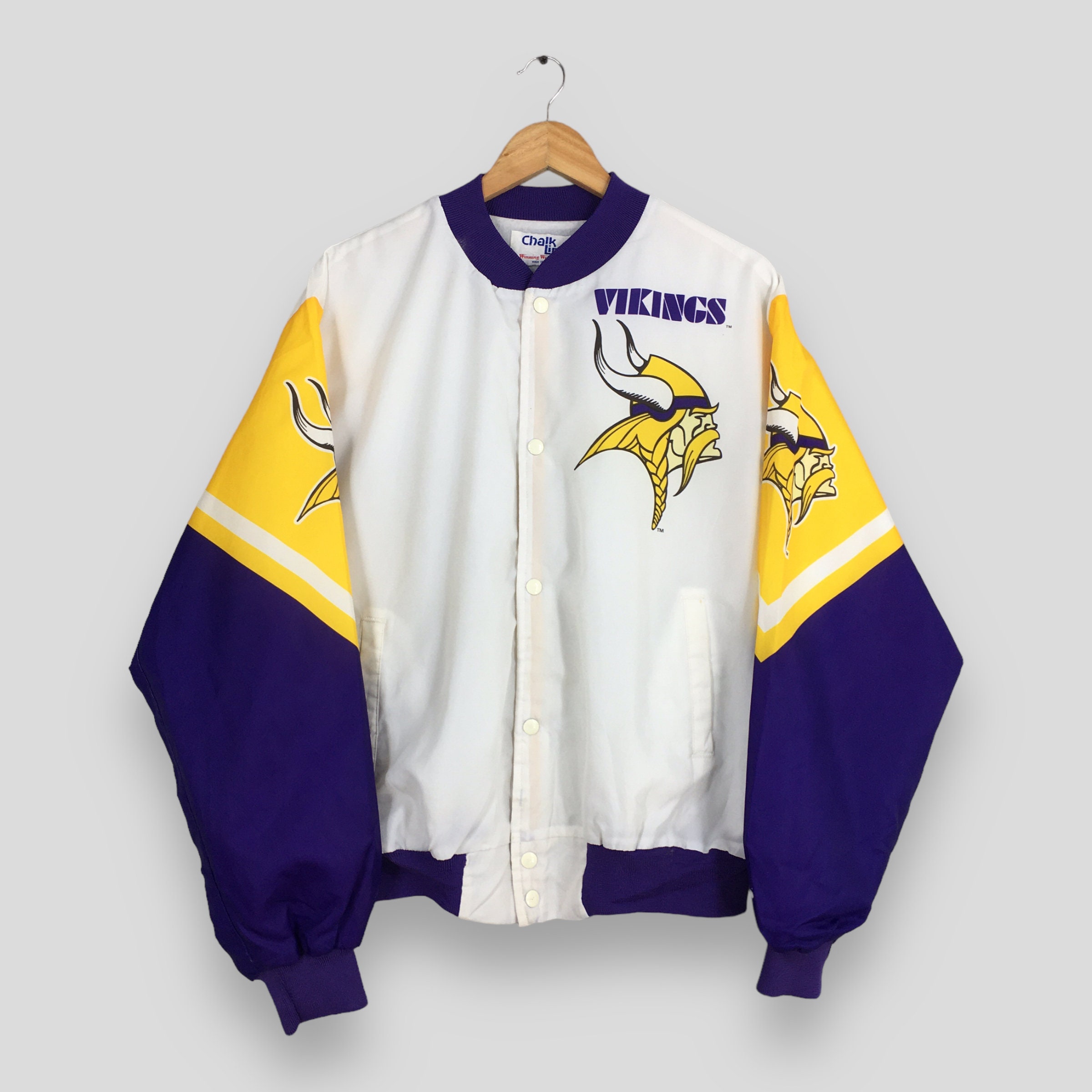 Vintage 90s Minnesota Vikings NFL Football Satin Jacket