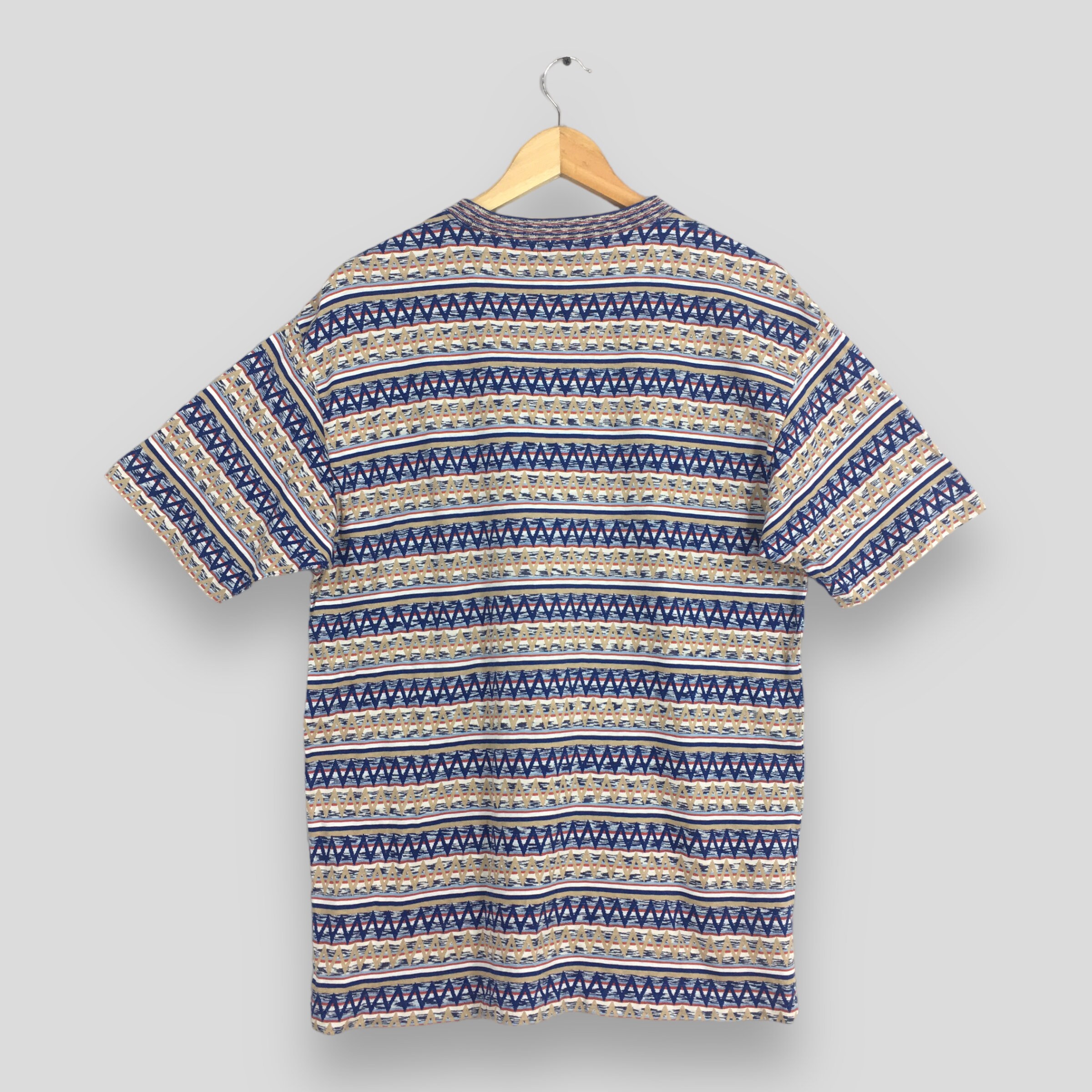 トップス vintage made in ITALY MISSONI tee cb MISSONI T SHIRT TOP ZIG ZAG BLACK SHORT SLEEVE DESIGN