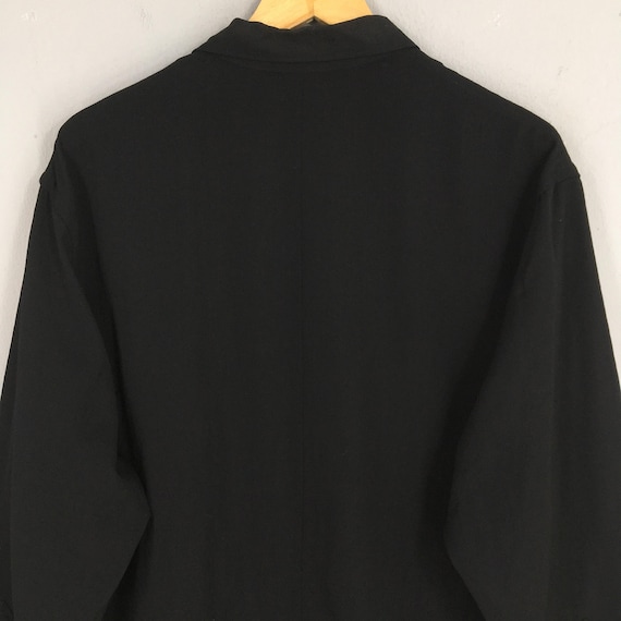 【希少】Y's YOHJI YAMAMOTO パンチング 長袖シャツ ブラック Vintage Ys for Men Yohji Yamamoto Black Wool Shirt Xlarge Ys