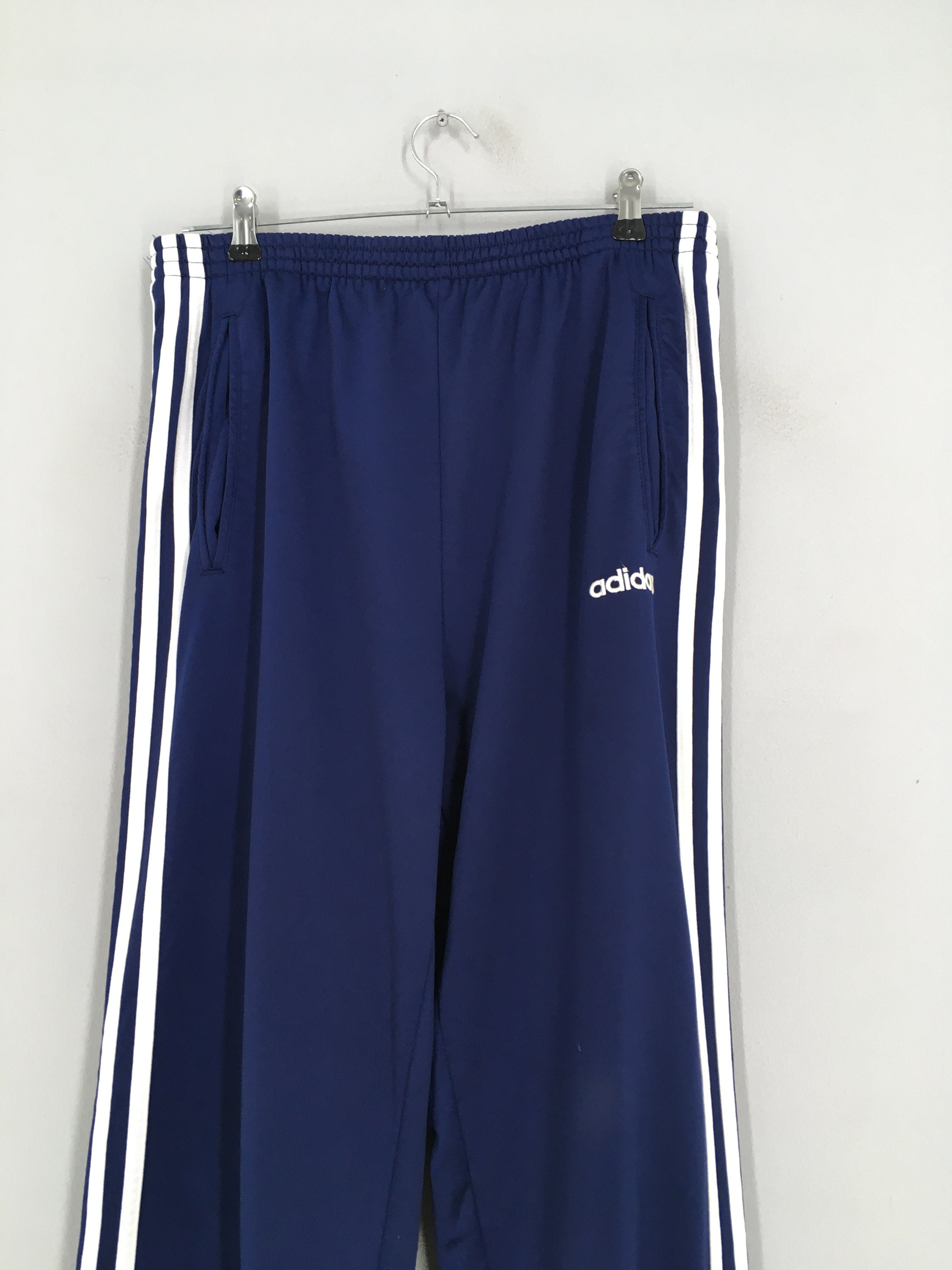 Vintage Adidas Track Pants Popper Medium Adidas Blue Sport Etsy