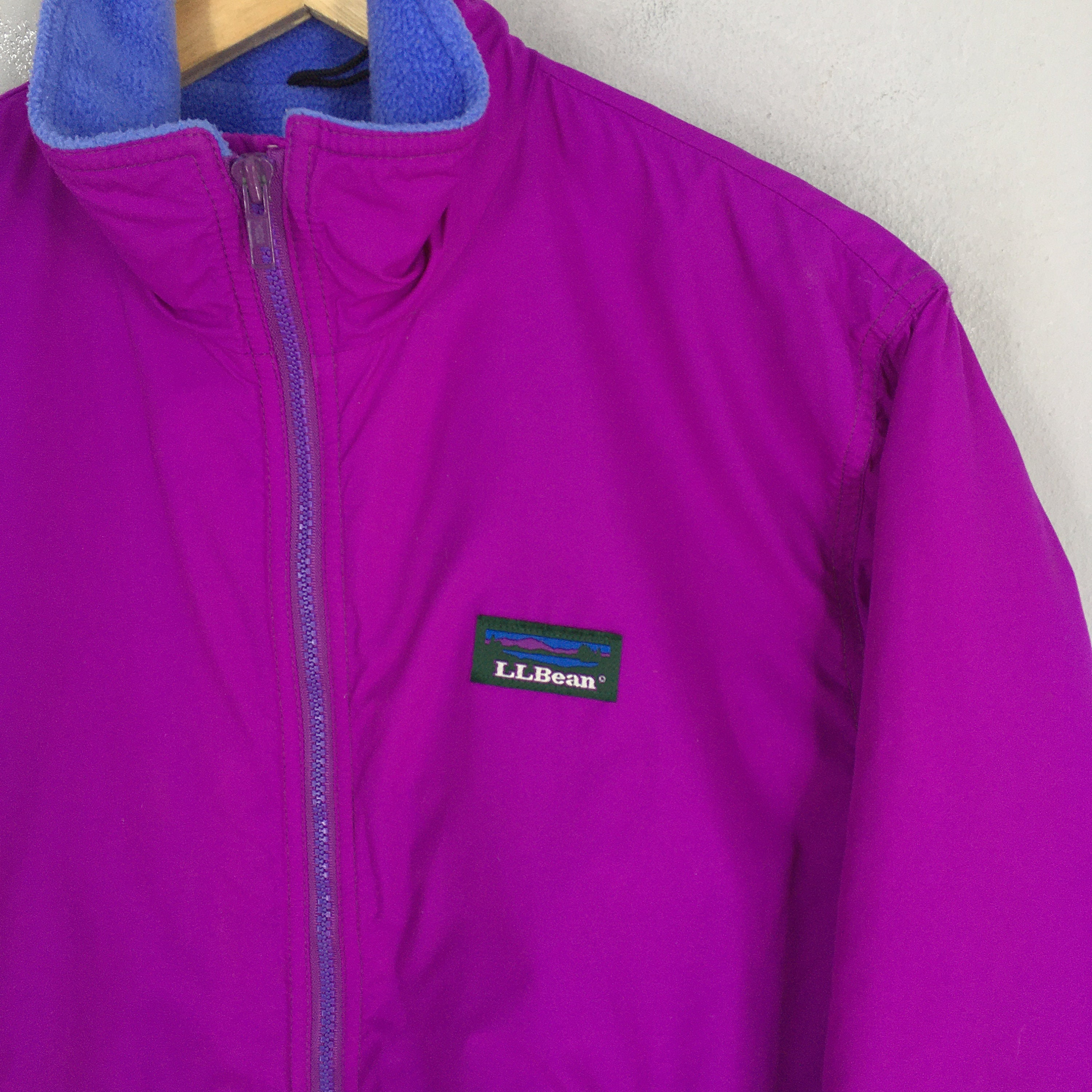 Vintage LL Bean Usa Lining Fleece Purple Jacket Medium 90's