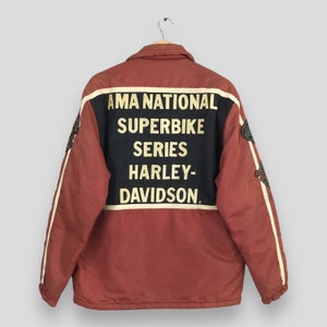 Vintage Harley Davidson Motorcycles Burgundy Jacket Medium American Legend Harley Davidson Bikers Harley Embroidered Rider Coat Nylon Size M