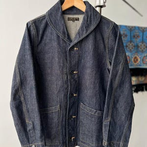 Us Navy Shawl Collar Denim Jacket - Etsy