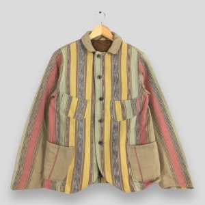 Vintage Kapital Kountry Multicolor Striped Denim Jacket Small Kapital Japanese Boro Patchwork Stripes Buttons Casual Jeans Jacket Size 1