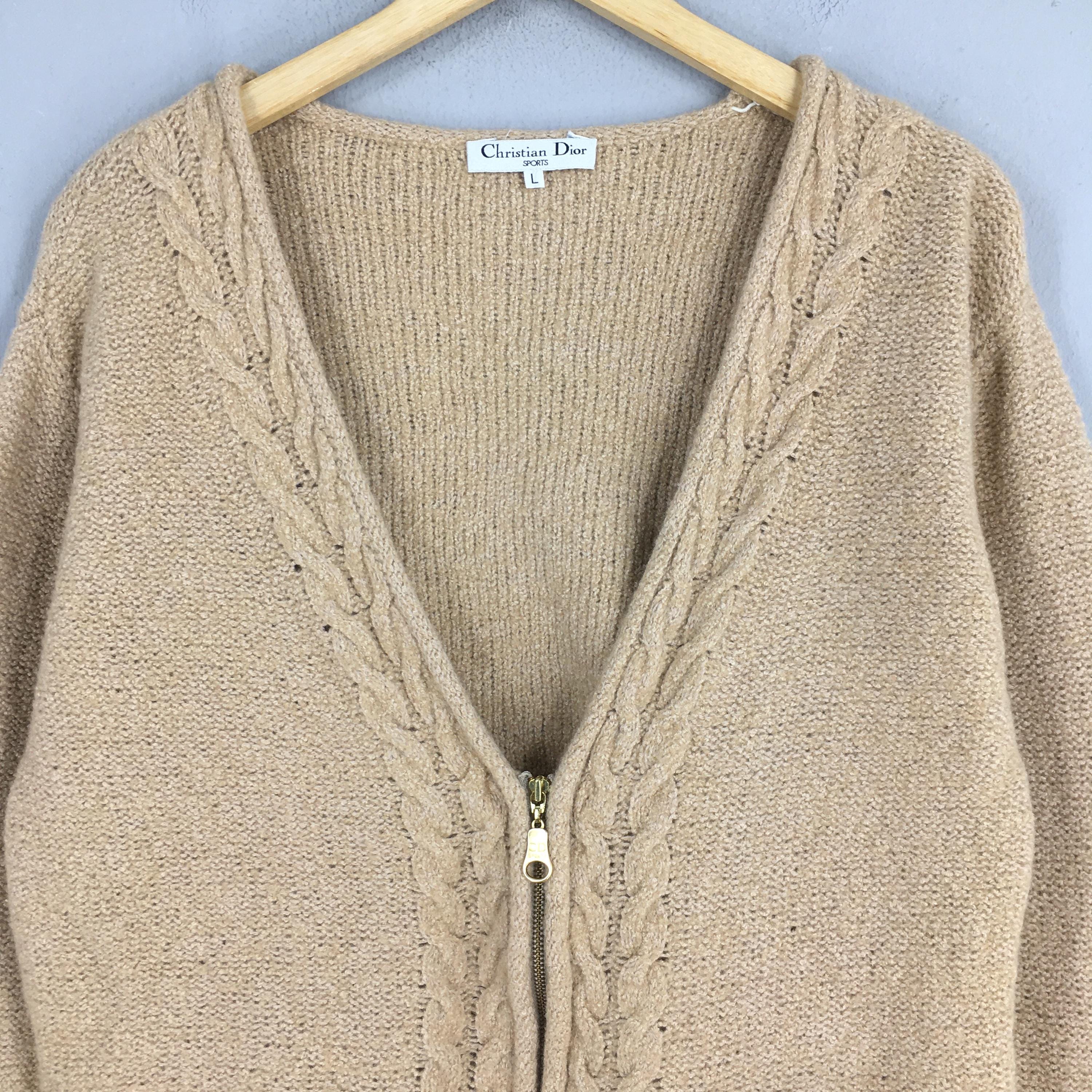 Vintage 90s Christian Dior Sports Knit Cardigan Wool Jacket