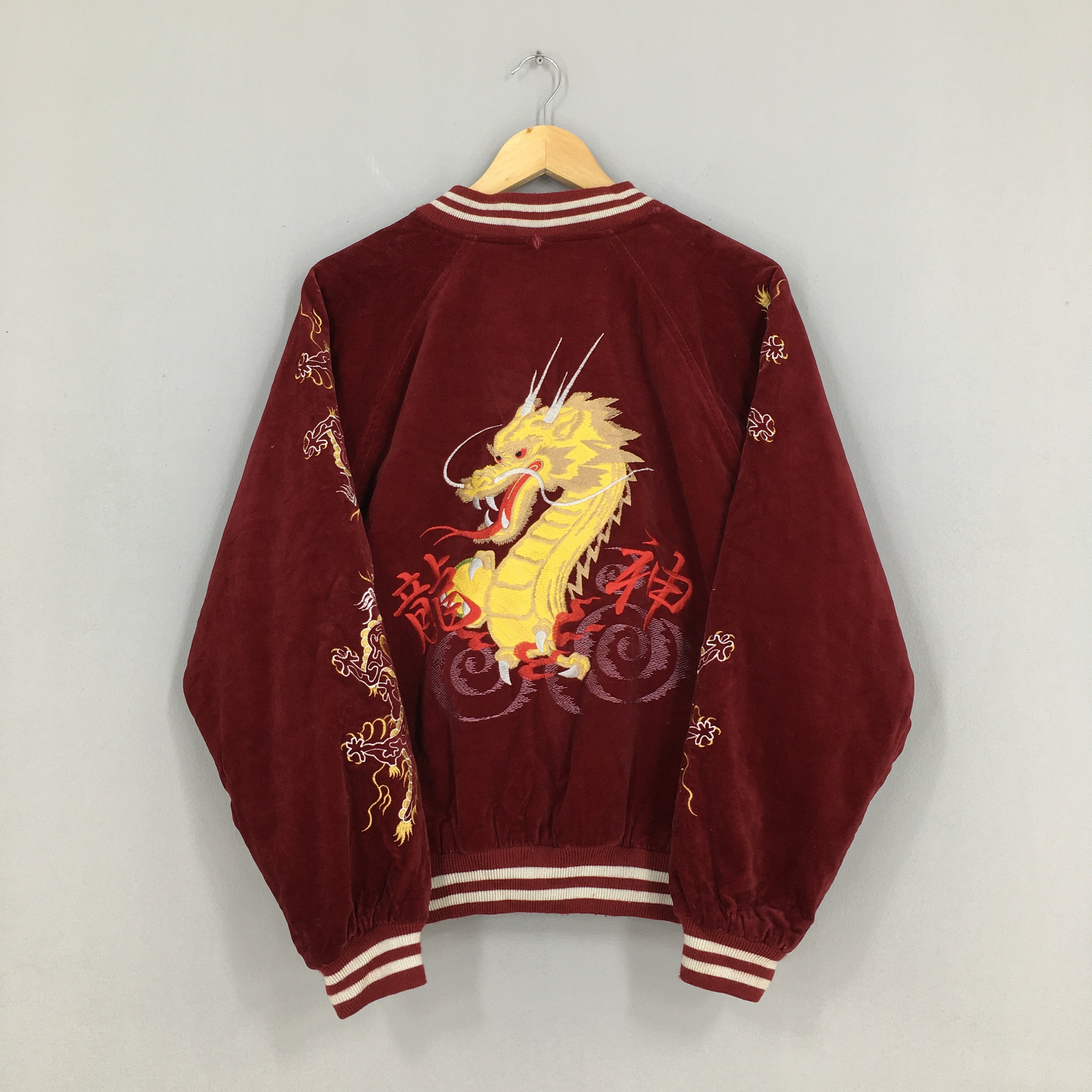 Vintage Sukajan Dragon Japan Souvenir Velvet Jacket Large | Etsy