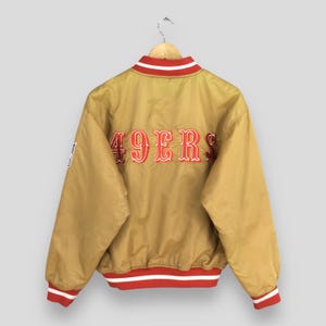 Vintage San Francisco 49ers NFL Satin Jacke Medium 1990&#39;s NFL Team American Football Rugby Forty Niners Starter 49ers Varsity Jacke Größe M