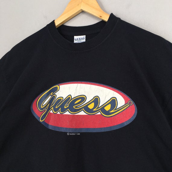 Vintage 90's Guess Jeans Usa Black T shirt Large … - image 3