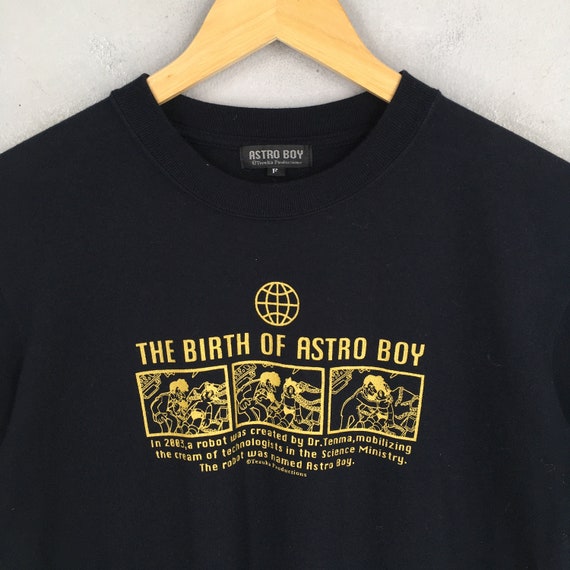 Vintage the Birth of Astro Boy Japanese Anime Black T Shirt