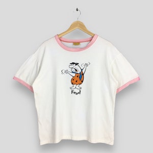 Vintage 90er Jahre The Flintstones Cartoon Ringer T shirt Medium Fred Flintstone Cartoon Field Wilma Flintstone Hanna Barbera Tee Size M
