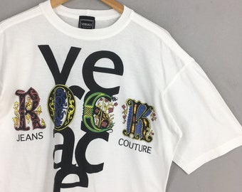 Rock and ty Gianni Versace ヴェルサーチ Vintage Gianni Versace Rock Tshirt Small Versace Jeans