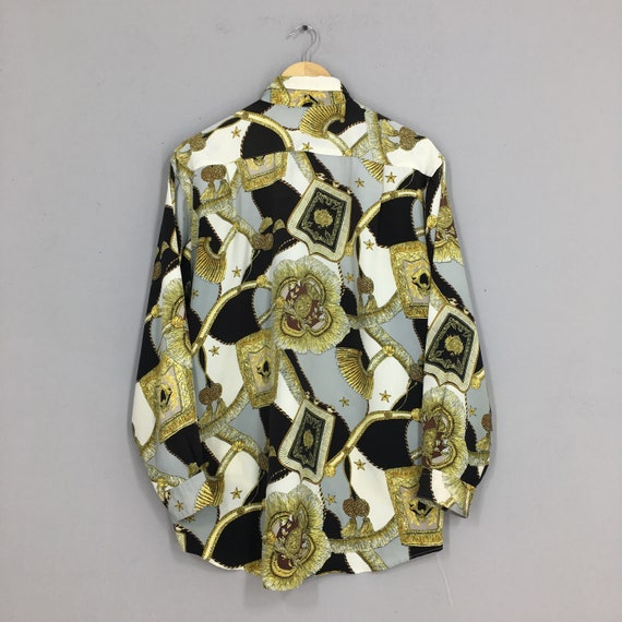 Vintage Baroque Shirt Medium Designer Gold Chain … - image 6