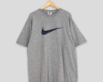 Vintage 90's Nike Swoosh Tshirt XLarge Nike Big Logo Streetwear Nike Air Jordan Nike Sportswear Outfit Gray Oversized Tees Size XL