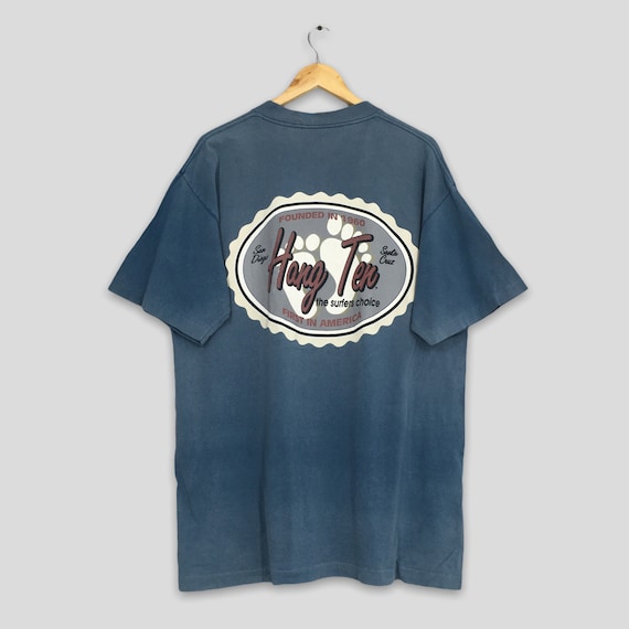 Vintage 80's Hang Ten Surfing Sun Faded T Shirt Large Hang