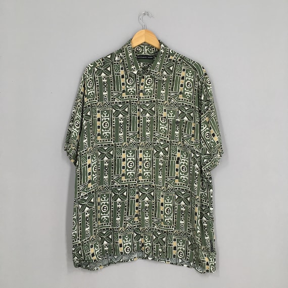 Vintage Psychedelic Men Casual Oxfords Shirt Larg… - image 1