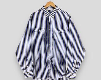 Vintage Wrangler Striped Multicolor Shirt XLarge Wrangler Brushpopper Stripes Rustic Western Flannel Wrangler Casual White Button Down XL