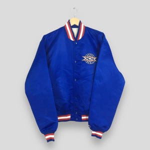 Vintage 90s Super Bowl XX NFL Satin Varsity Jacket XLarge American Football Team Bears Vs Patriots Bowl Jacket Starter Bomber Jacket Size XL