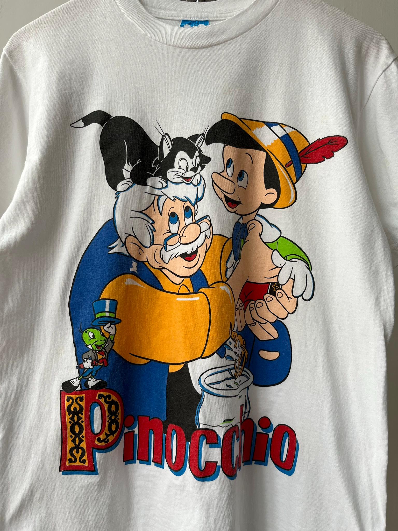 90s ピノキオ　vintagtシャツ tee disney ディズニー　ミッキ Vintage 90's Disney Pinocchio Cartoon T Shirt Medium Geppetto and