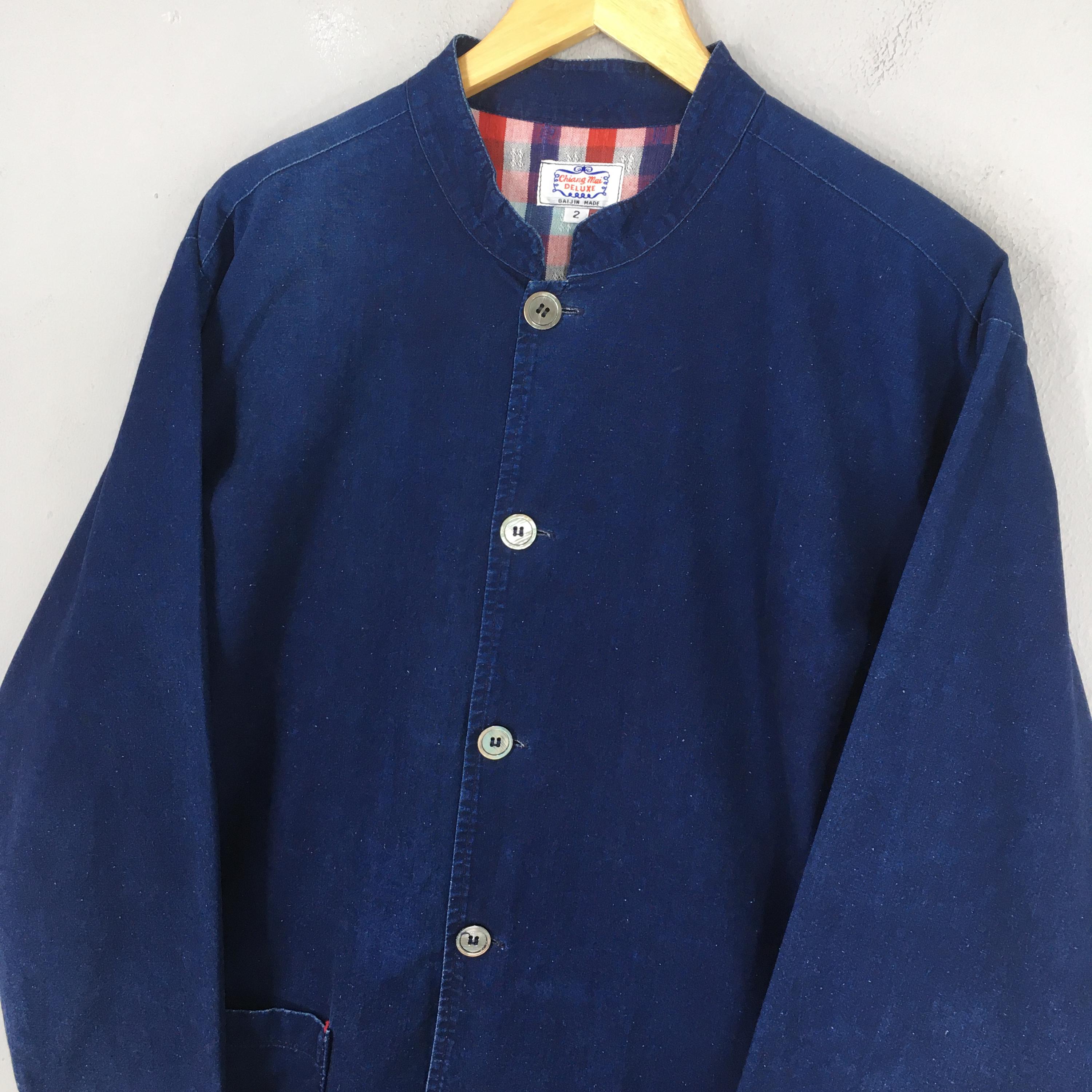 Vintage 90s Gaijin Made Denim Mandarin Indigo Blue Worker Cottton 