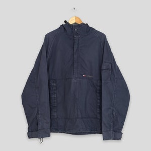 Vintage Tommy Hilfiger Blue Hoodie Jacket XLarge Tommy Hilfiger Pullover Sweater Tommy Hilfiger Windbreaker Tommy Anorak Zipper Jacket XL