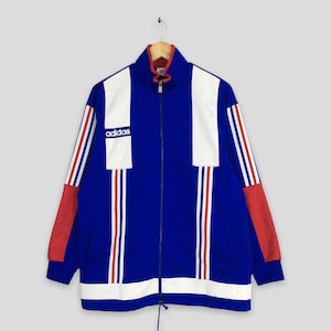 Vintage 90's Adidas Trefoil Blue Track Top Jacket Large