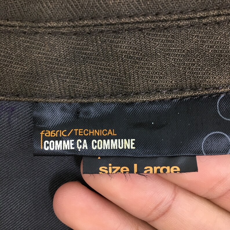 Vintage Comme Ca Commune Japan Coat Jacket Large 1990/'s Mens Work Olive Green Casual Blazer Buttons Jacket Size L