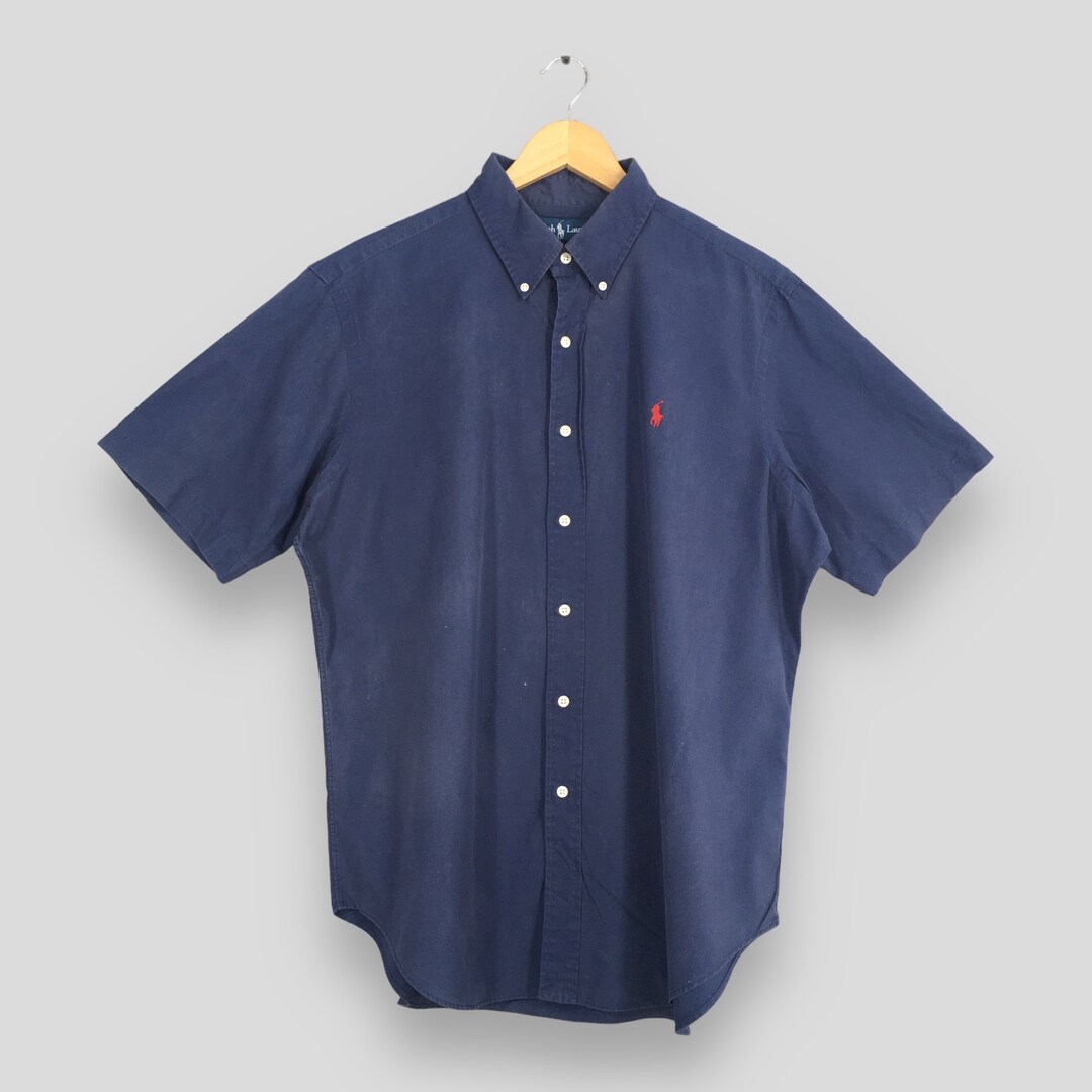 Vintage Ralph Lauren Blue Casual Button up Shirt Large Polo Ralph ...