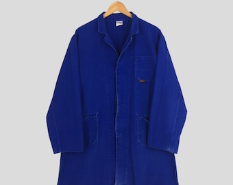 Vintage 1960s Worker Gabardine Rayon Jacket Medium 50s Workwear