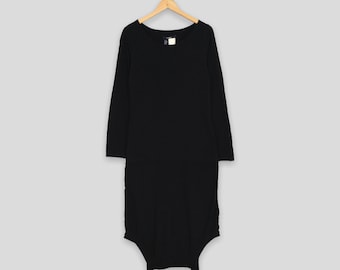 Y's Yohji Yamamoto Schwarz Limi Feu Frauen Jumpsuit Kleid Shirt Small Schwarz Yohji Femme Frauen D-ring Strap Schulter Shirt Bluse Size S