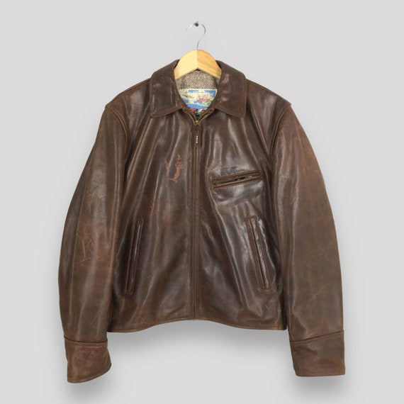 Vintage 80's Aero Leather Steerhide NYC Punk Jacket Medium