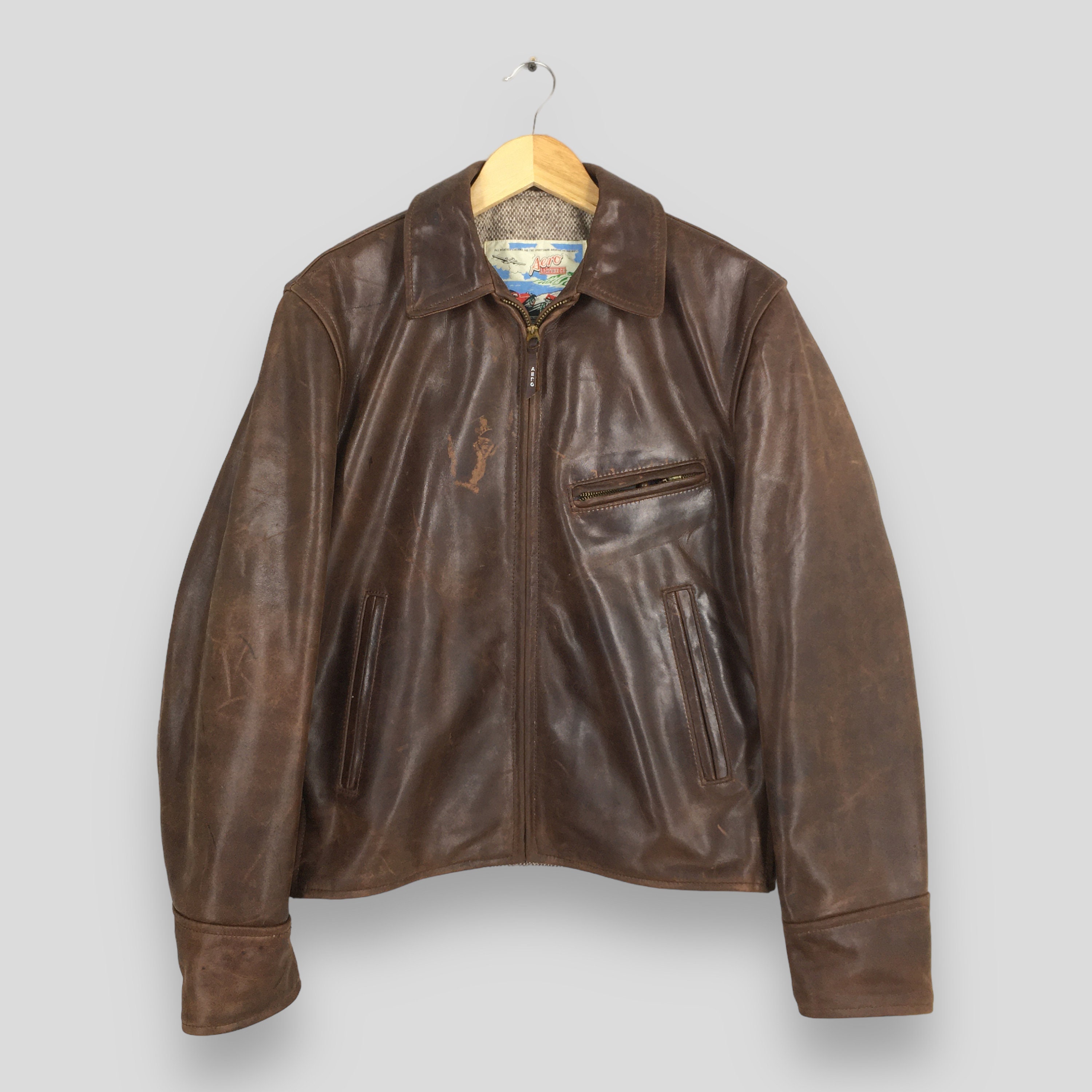 Leather Jacket Vintage 38 - Etsy Leather Jacket Vintage 38 - Etsy
